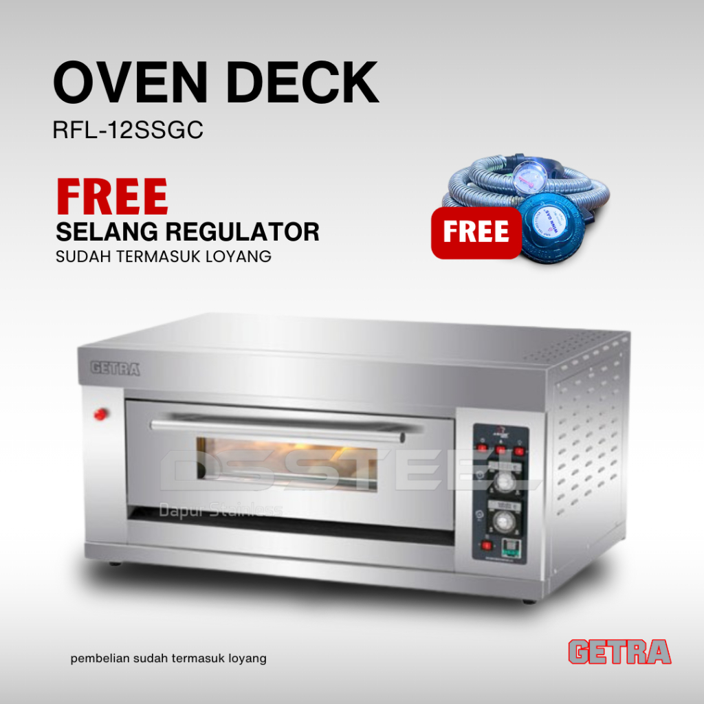GETRA Gas Baking Oven RFL-12SSGC/RFL 12SSGC/RFL12SSGC/Oven 1 Deck 2 Loyang/Oven Roti Hemat Listrik F