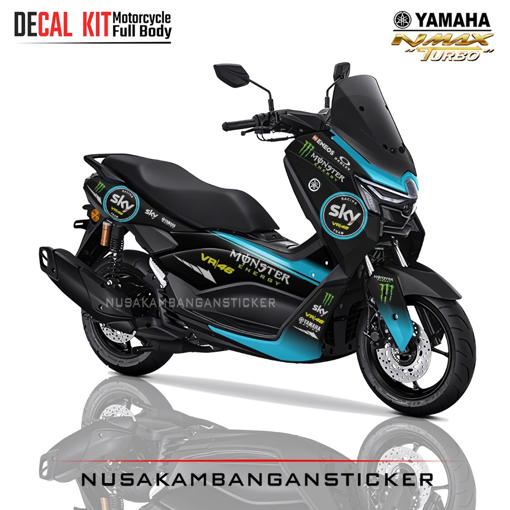 DECAL KIT STICKER NEW NMAX TURBO HITAM SKY VR 46 FULLBODY