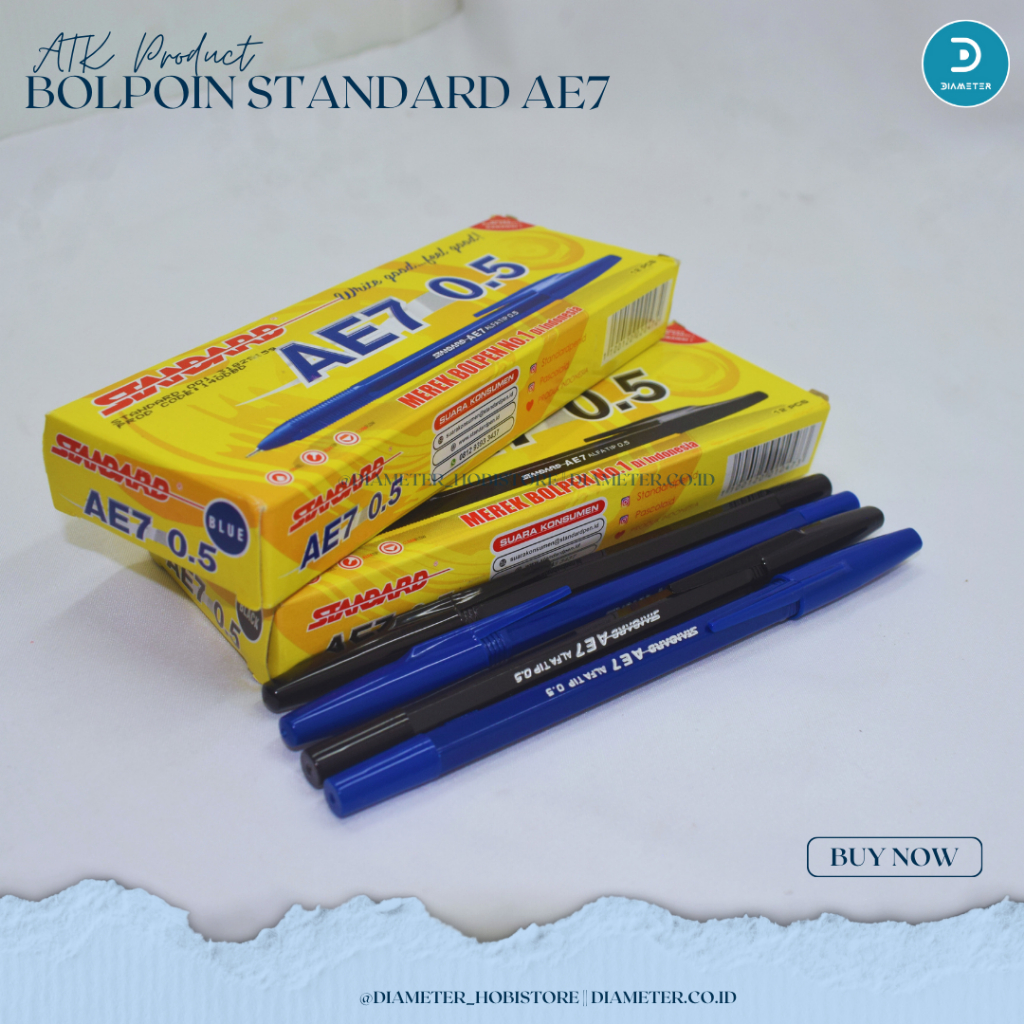 

Bolpen Standar AE7 HITAM/BIRU/MERAH