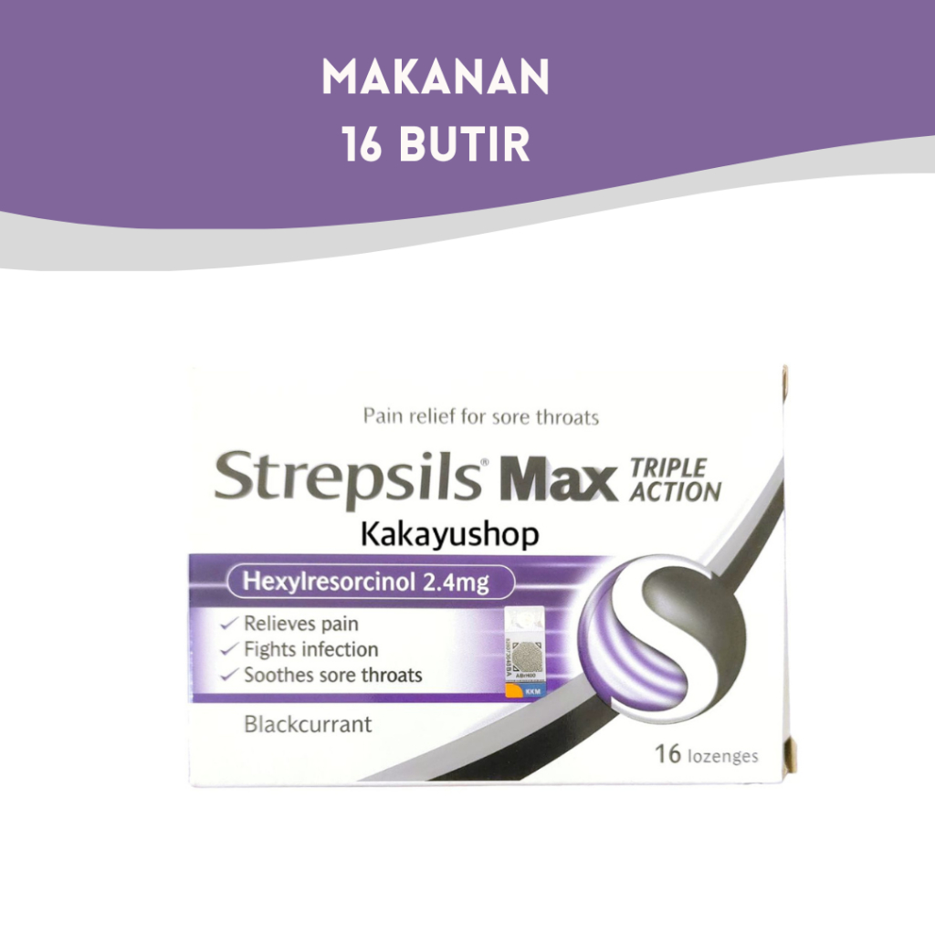 

STREPSILS Max Triple Action Permen Pelega Tenggorakan Isi 16 Lozenges - Makanan