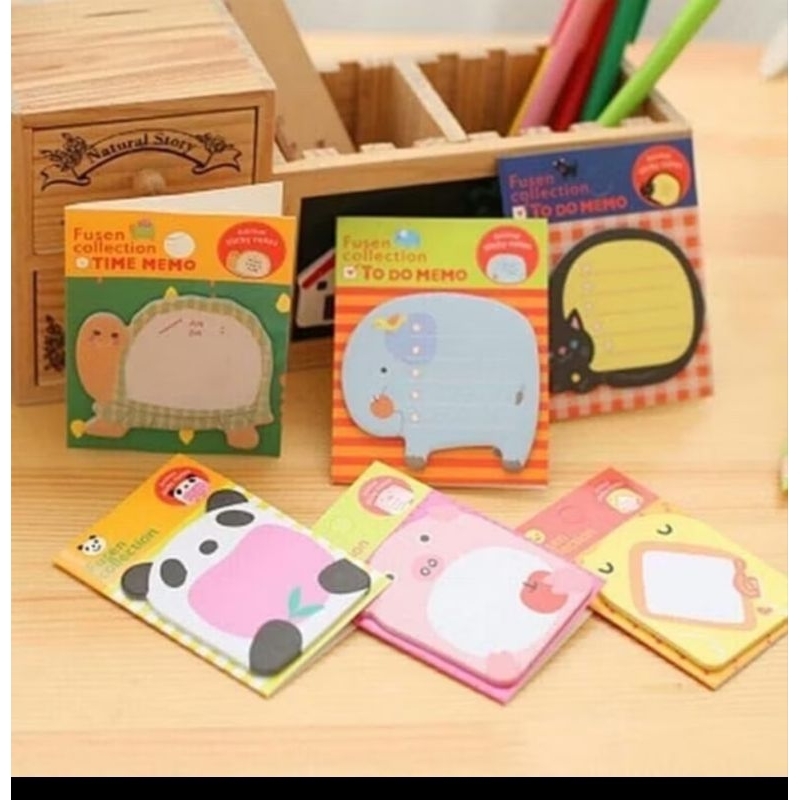 

memo sticky notes zoo animal buku catatan kecil mini book karakter lucu