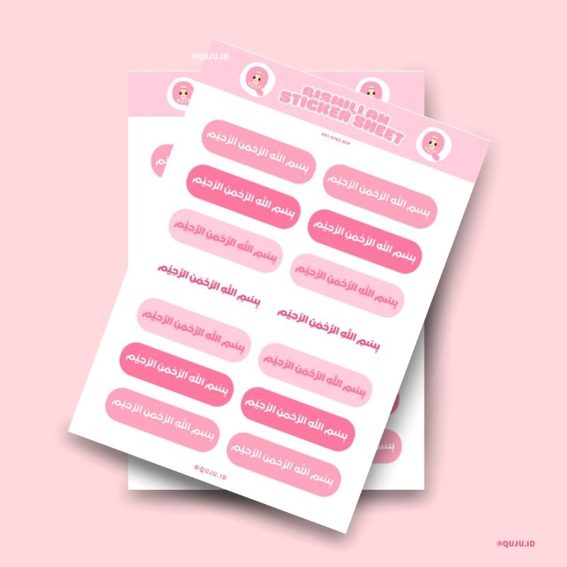 

Quju - Bismillah Sticker Sheet Quran Journaling - Muslimah Aesthetic Stiker - Stiker Deco