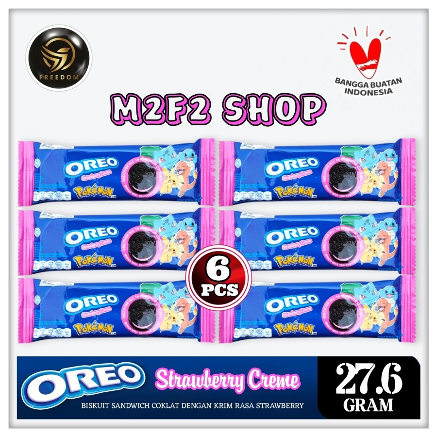 

Biskuit Oreo Sandwich Strawberry Creme | Krim Stroberi - 27,6 gr (Kemasan 6 Pcs)