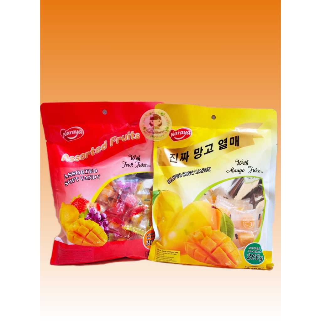 

.Permen Import I Sepack Naraya Soft Candy Assorted Fruits Mango 200 gr ( scp )