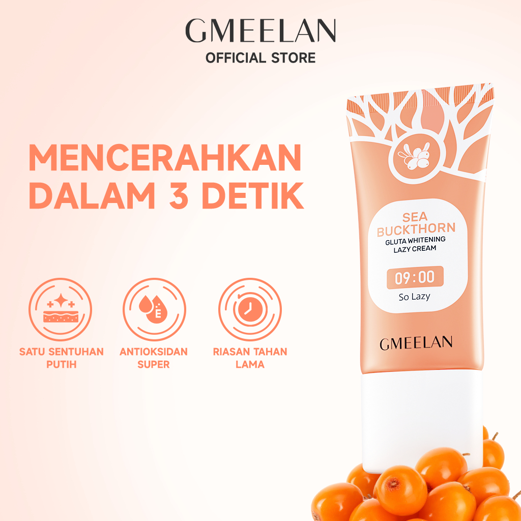 GMEELAN 2PCS Krim Pemutih Wajah Moisturizer 30g Niacinamide Gluta Whitening Lazy Cream Pelembab Waja