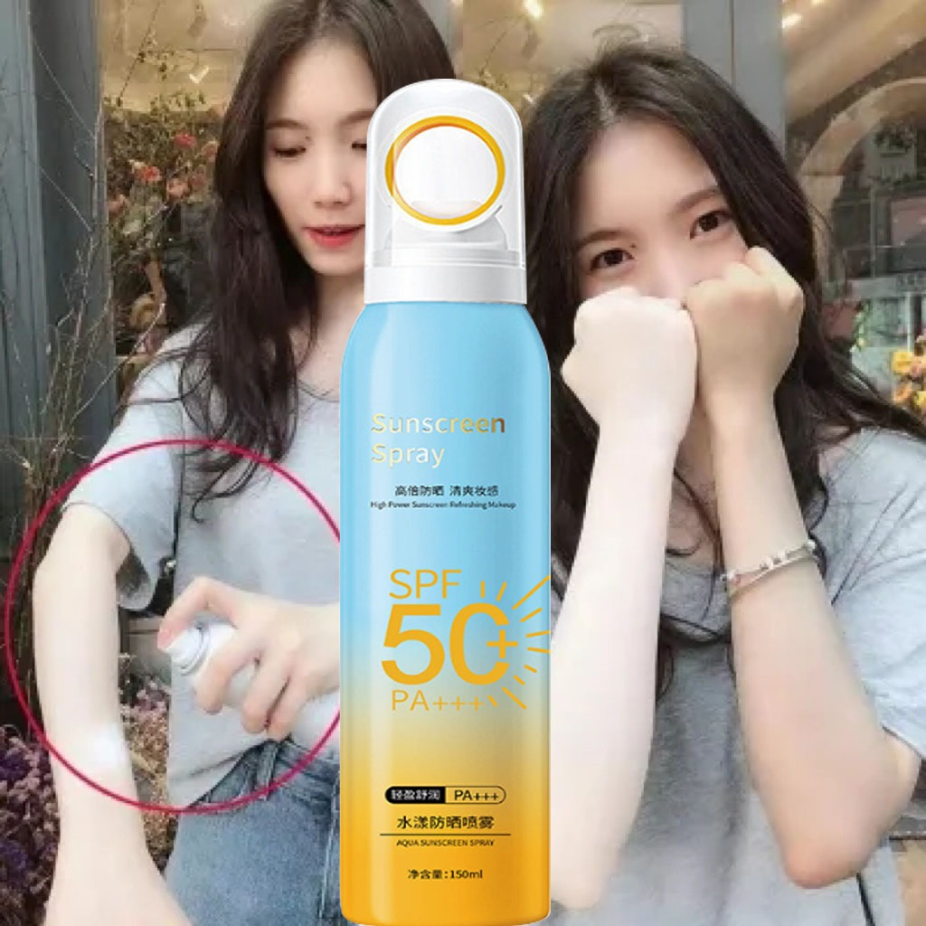 Sunscreen spray Sunscreen mist spf 50 pa ++++ 150ml Anti air dan keringat/Anti sinar UV/Tabir surya 