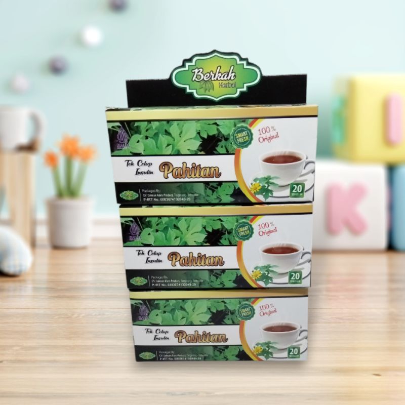 

teh celup insulin pahitan 20 sachet herbal alami berkah herbal