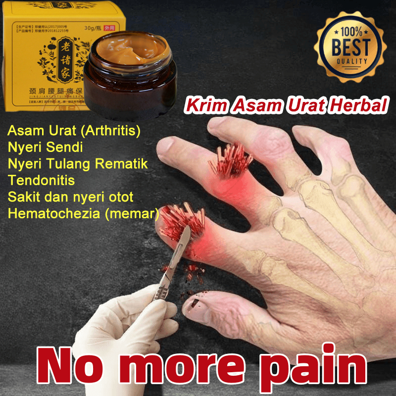 Obat asam urat 30g herbal Salep asam urat Paling Ampuh Gout Cream Joint Pain Relief Ointment Memperb