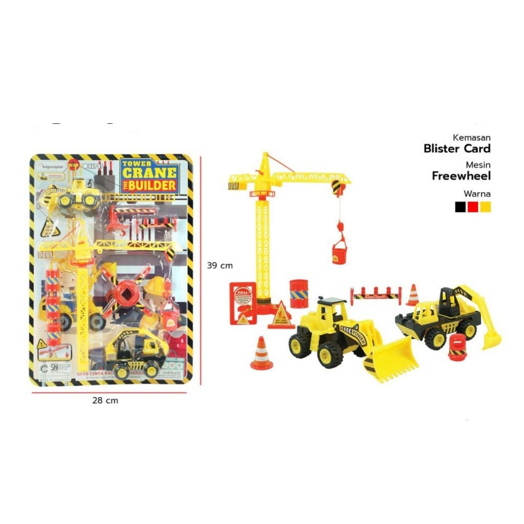 MAINAN TRUCK CRANE ANAK TOWER CRANE BUILDER SET MURAH