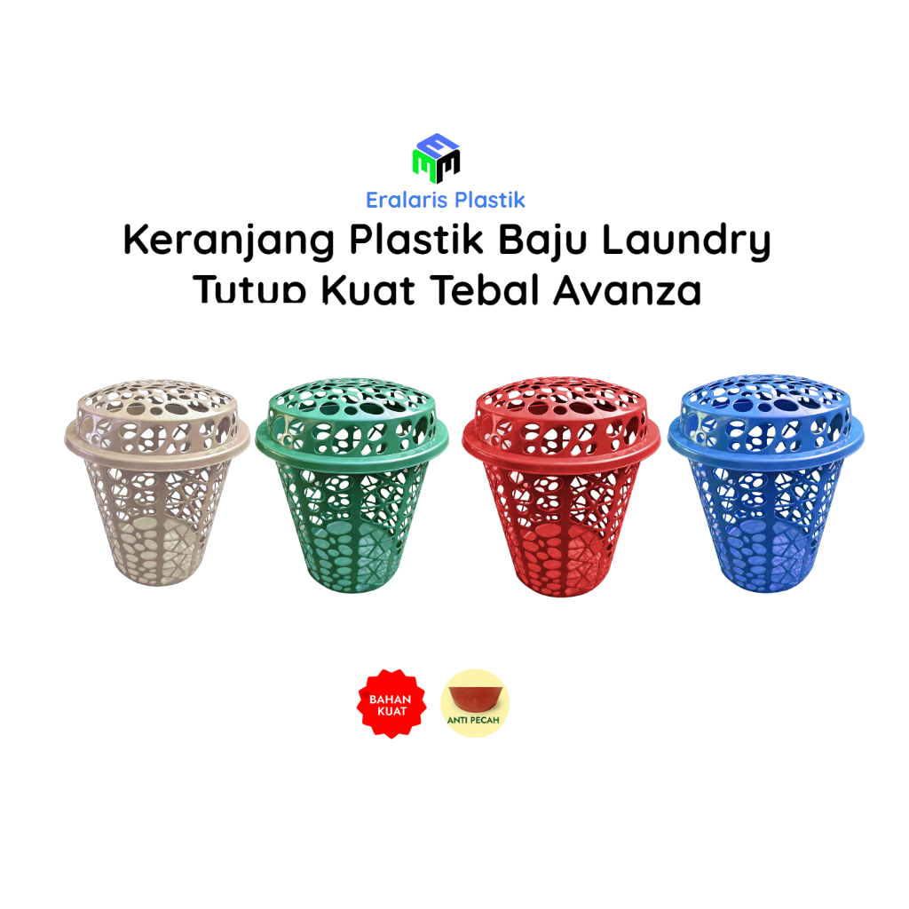 Keranjang Plastik Baju Laundry Tutup Kuat Tebal Avanza