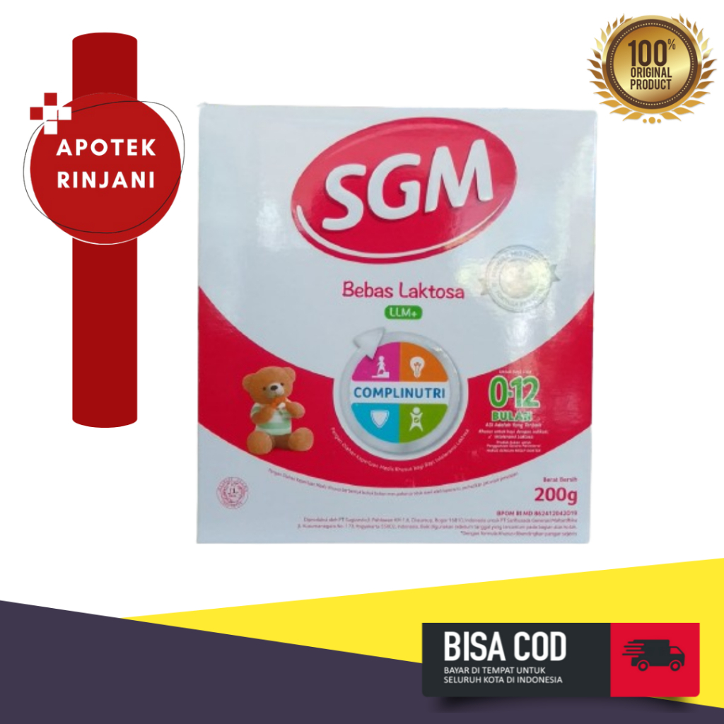 

SGM LLM+ BEBAS LAKTOSA 0-12 BULAN 200 GRAM