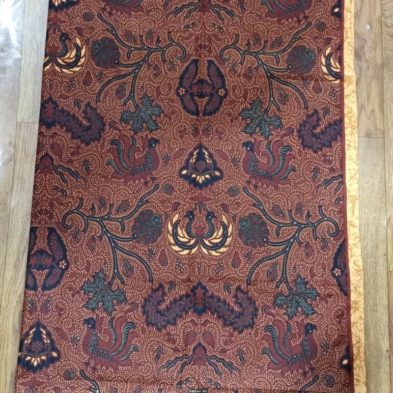 Kain Batik Jarik Panjang Meteran Motif Wahyu Tumurun Coklat Jogja Solo Katun Premium