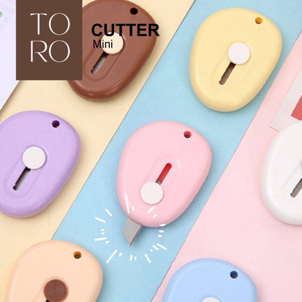 

TORO - CUTTER MINI | MINI CUTTER | PISAU PEMOTONG MINI PORTABLE WARNA PASTEL PISAU TAJAM | CUTTER MINI | PISAU CUTTER MINI