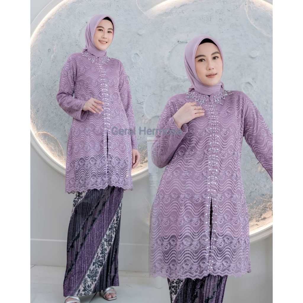 Stelan Kebaya Payet Set Kebaya Burkat Payet Modern Set Kebaya Payet Kondangan Set Kebaya Wisuda