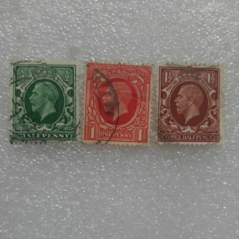 

Perangko kuno Inggris King George V 1935 set 3 prangko