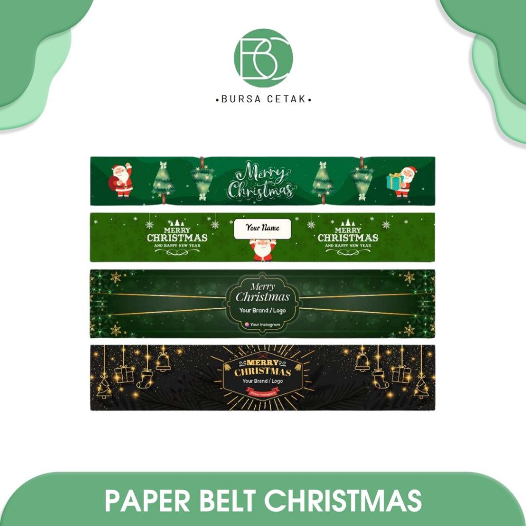 

BURSA CETAK - Print Paper Belt Christmas / Cetak Sleeve Box Packaging / Paperbelt Segel Hampers Natal