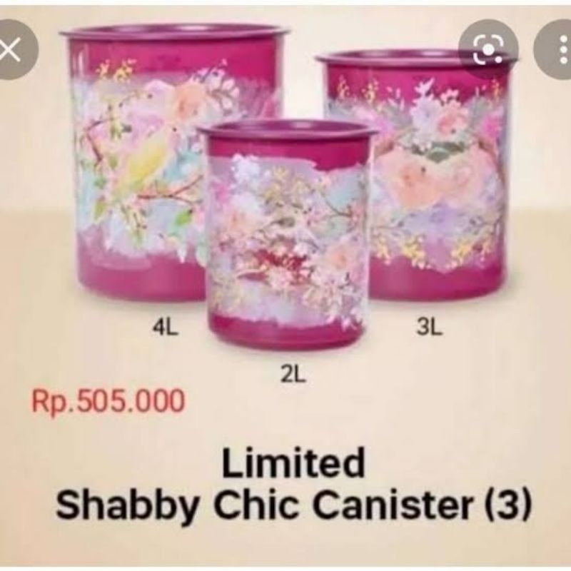 Tupperware shabby bunga canister set(3 pcs)