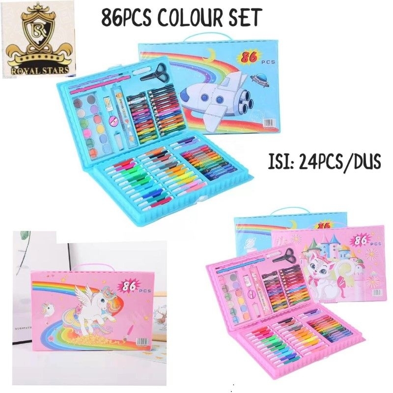 

Crayon Colour Set / Alat mewarnai Set 86pcs