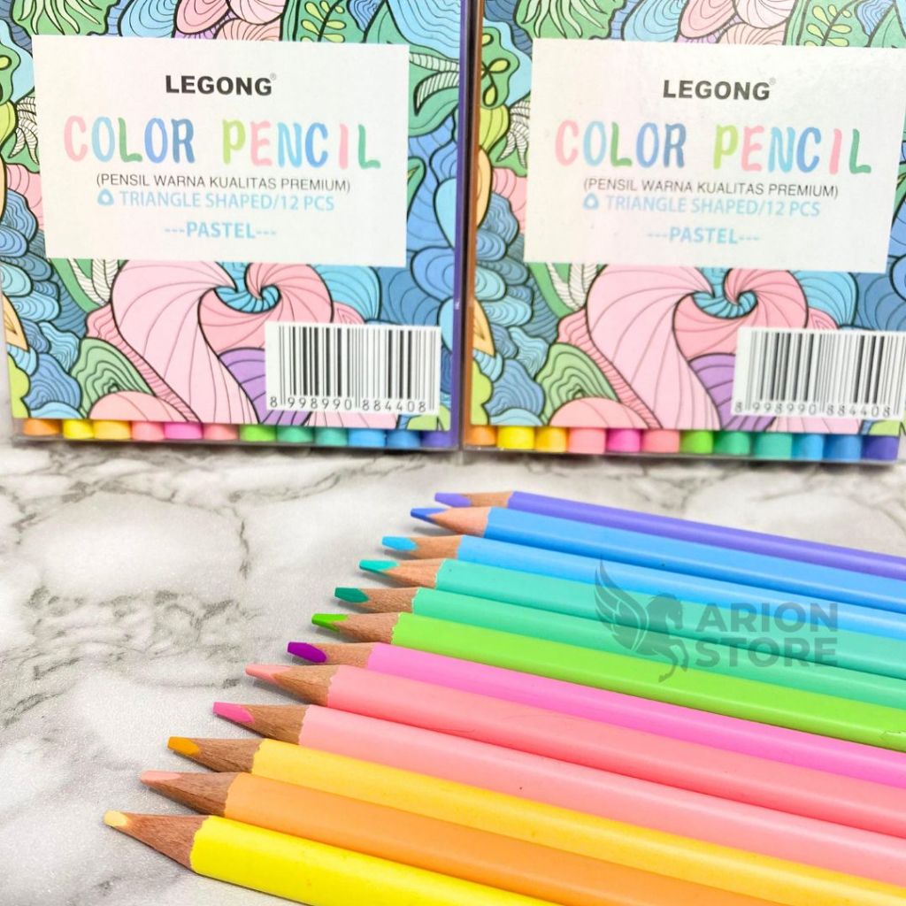 

[ARION STORE] PENCIL COLOUR PASTEL LEGONG / PENSIL WARNA PASTEL LEGONG 12 WARNA / 36 WARNA [SET]