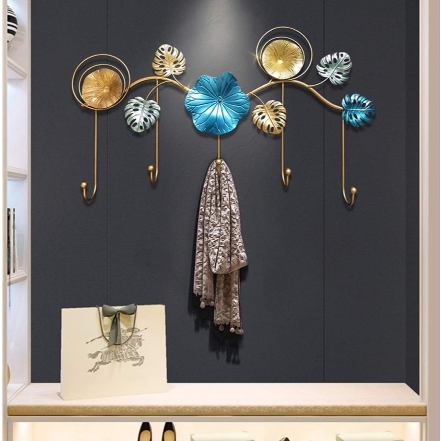 CLAI Wall Decor WallDecor Art Nordic Hiasan Dekorasi Pajangan Dinding Rumah Kamar Tidur Cafe Resto Kantor Tembok Metal Besar Bahan Besi Emas Anti Karat Lukisan Frame Ukuran Besar 3D Mewah Kreatif Gantungann Dinding
