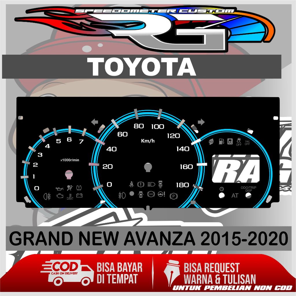 PAPAN SPEEDOMETER CUSTOM TOYOTA GRAND NEW AVANZA