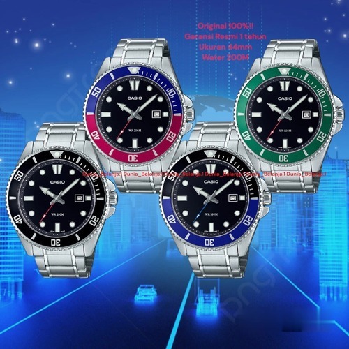 Original 100% Jam Tangan Pria Casio MDV-107D-1A1VDF MDV-107D-1A2VDF MDV-107D-3AVDF MDV-107D-3AVDF Ma