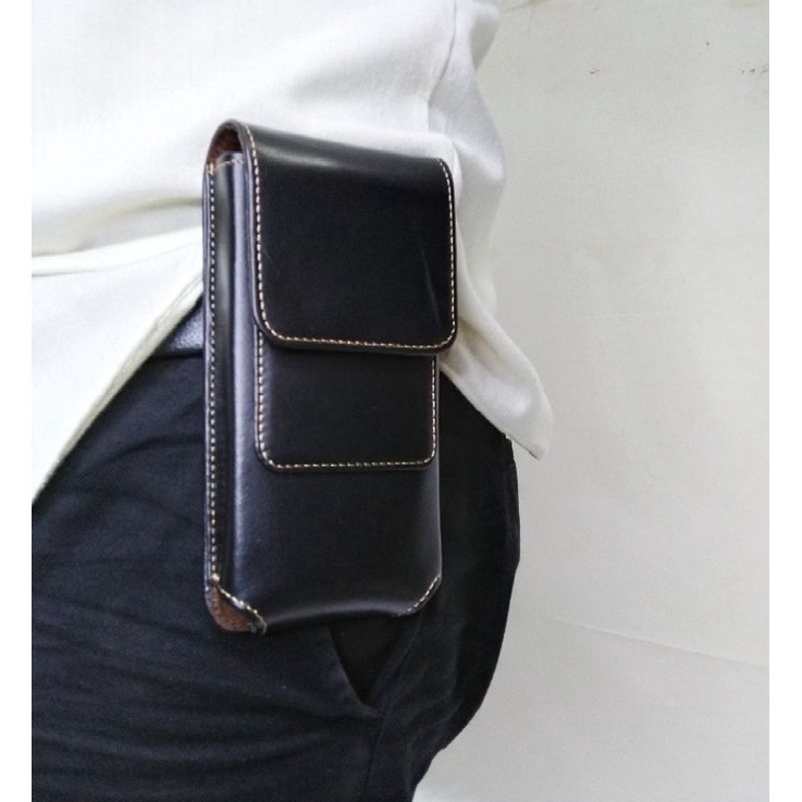 Sarung Hp Pinggang Pria Kulit Sapi Asli - Tas Pinggang Mini Pria