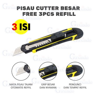 

PISAU CUTTER BESAR FREE 3pcs REFILL C3403 PISO CUTTER SANGAT TAJAM PISO KATER