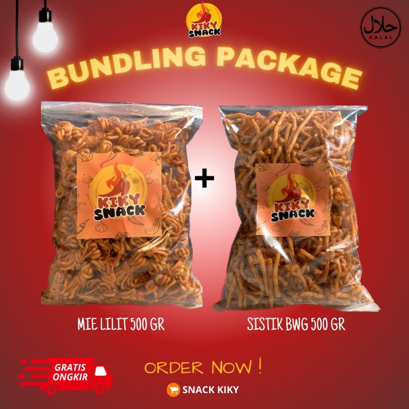 

[PAKET BUNDLE] MIE LILIT 500 GRAM + SISTIK BAWANG 500 GRAM KIKY SNACK