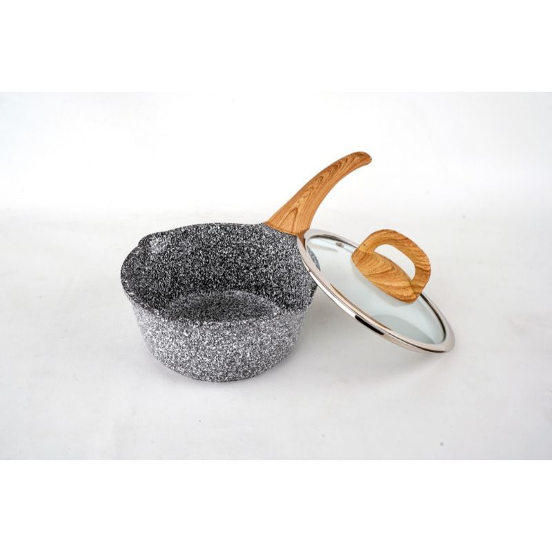 GREBLON Ceramic CK2 Granite Saucepan GC1885SP Ukuran 18 cm Tutup Kaca German Technology WEILBURGER