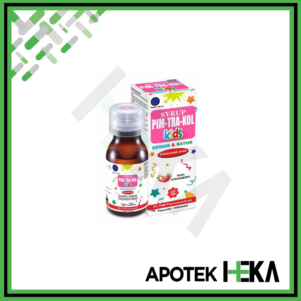 Pimtrakol Kids Syrup Rasa Strawberry 60 ml - Sirup Demam Batuk Anak [Depok]
