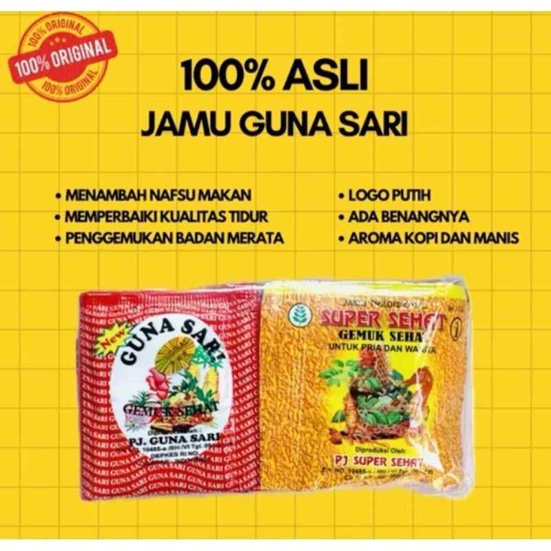 

minuman guna sari asli original sepack isi 30 sachet,ada juga isi 15 sachet