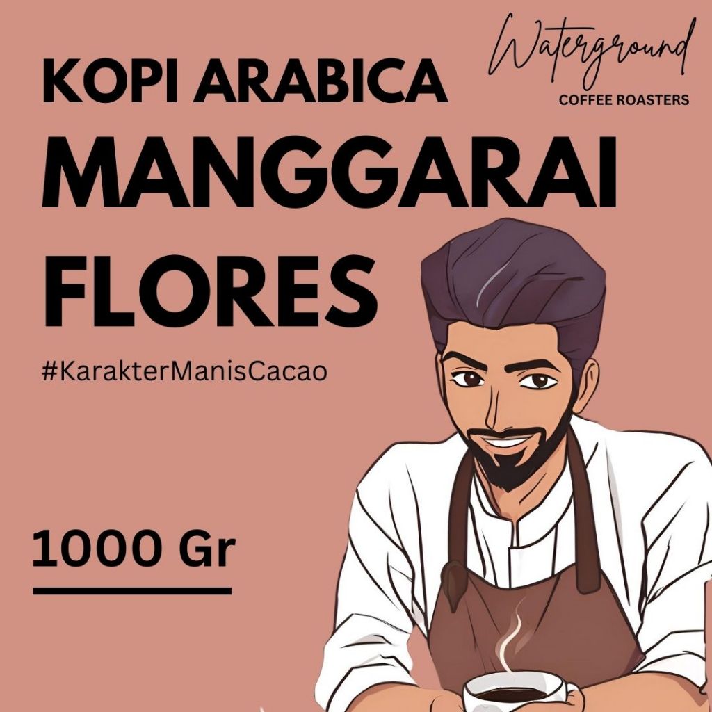 

Waterground Coffee Kopi Arabika Flores Manggarai Biji Kopi GRADE 1 Coffee Single Origin, 1 KG