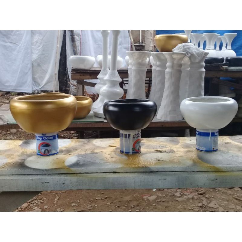 sg POT CENDOL / vas bunga / vas anggrek / pot fiber /Pot vas bulat bunga anggrek fiber dekorasi