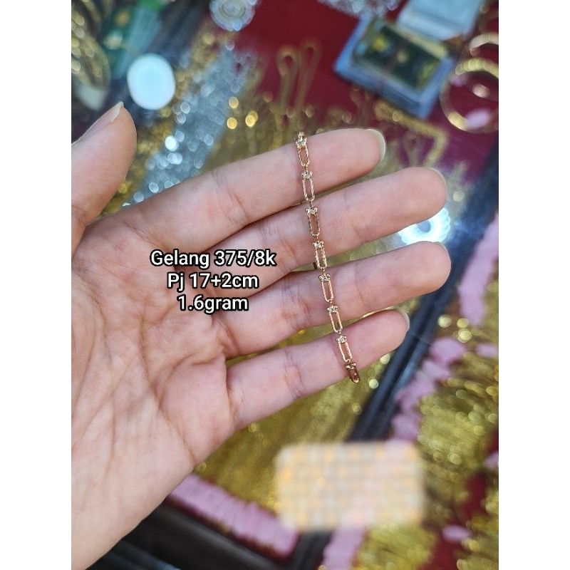 GELANG EMAS 375/8K GELANG RANTAI EMAS ASLI GELANG EMAS MINI MUNGIL GELANG SEGRAM