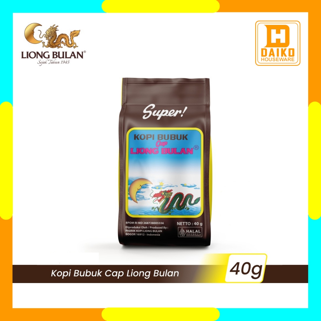 

Kopi Bubuk Cap Liong Bulan 40gr - Kopi Bubuk Tanpa Gula - Ground Coffee