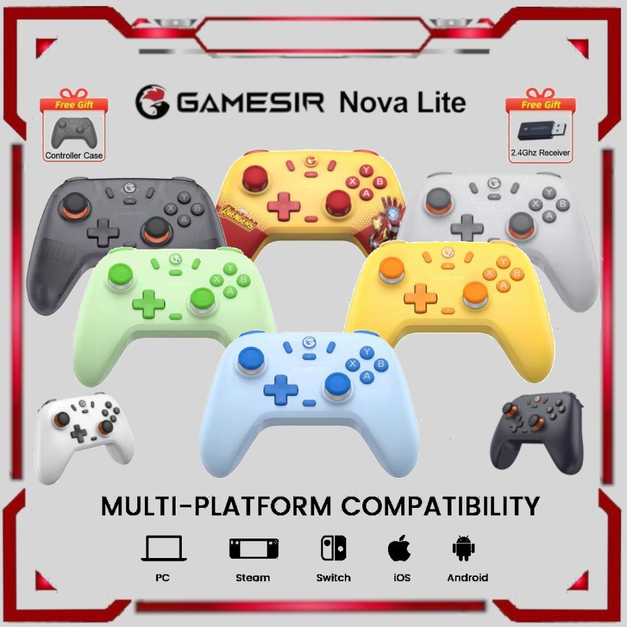 GameSir T4 Nova Lite Wireless Gaming Controller Hall Effect Joystick Gamepad Multi-Platform