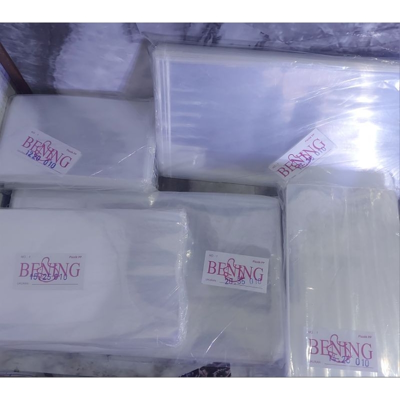 Plastik PP tebal 010 cap Bening, cocok buat kripik,snack dll
