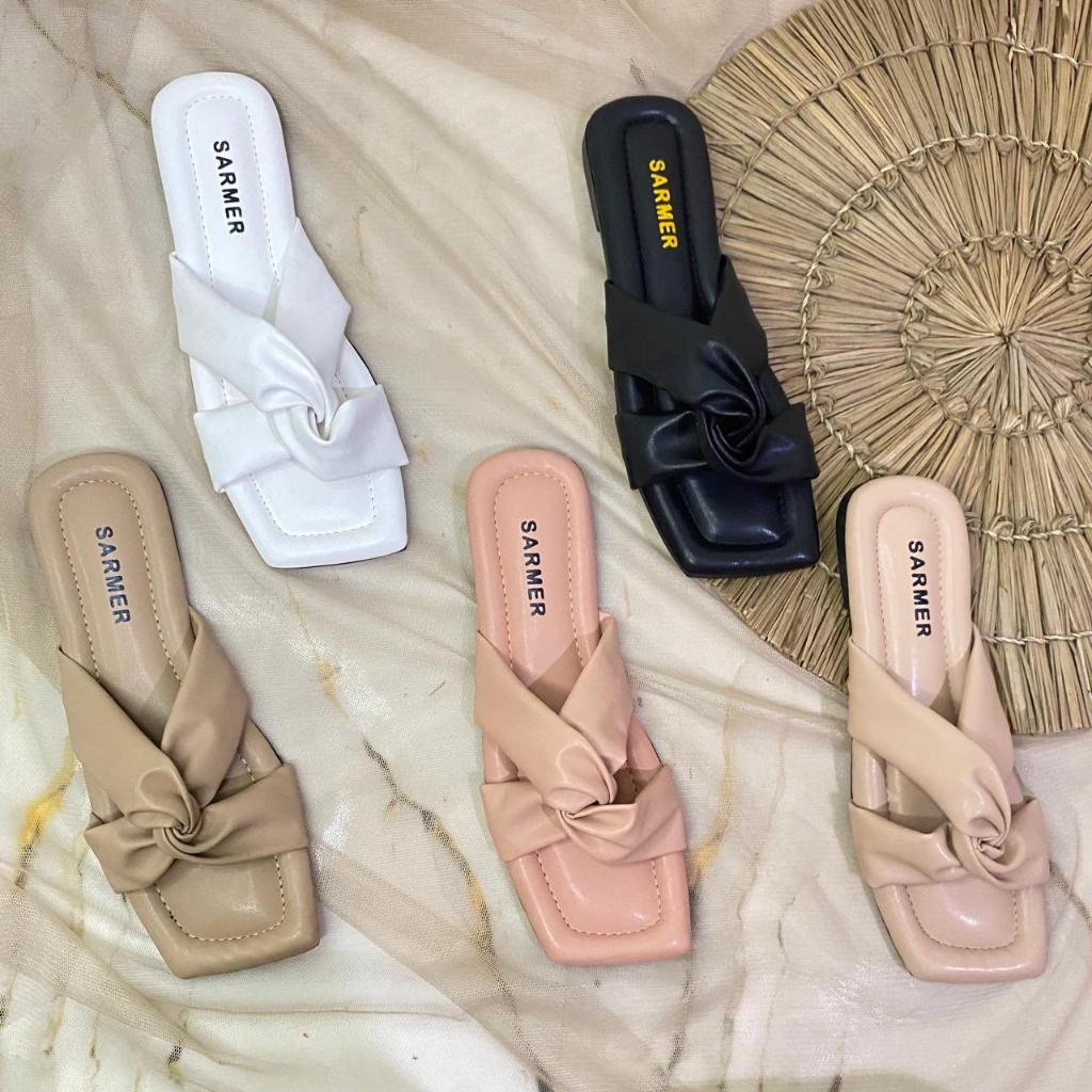 SARMER - Dareen Flat Leather Sandal Wanita