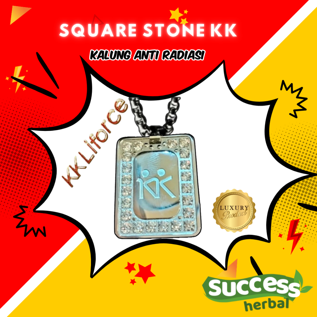 Kalung KK Liforce Square Stone KK Limited Edition Kalung KKL Anti Radiasi Elektromagnetik USA Techno