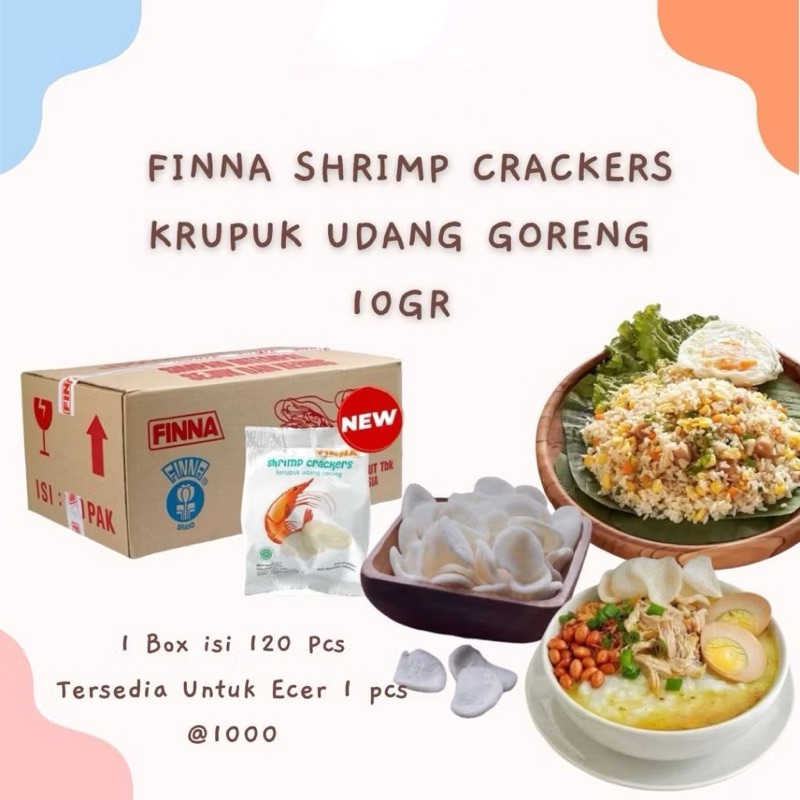 

ADR (EXP. NOV 2025) Finna Kerupuk Udang Siap Makan 1 DUS/Shrimp Crackers matang 120pc