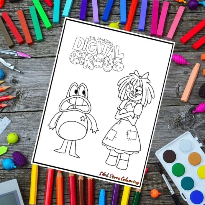 

Kertas Mewarnai Gambar Anak Tema Digital Circus V5 / Kertas Gambar (10 Lembar Gambar)
