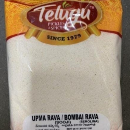 

UPMA(BOMBAI) RAVA TELUGU FOODS 500G / Tepung Roasted Sooji / Semolina