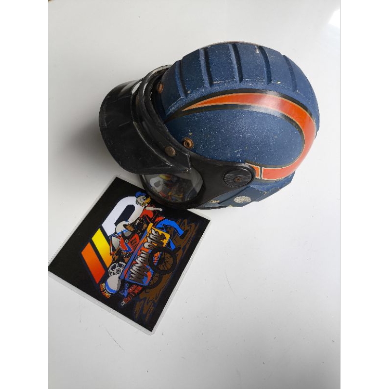 Helm GAG ROBOT jadul original bekas warna biru rare item