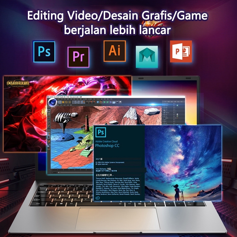 Intel Core N5095 terbaru laptop 15.6 inci untuk gaming dan pekerjaan, DDR4 16GB RAM, SSD M.2 1TB