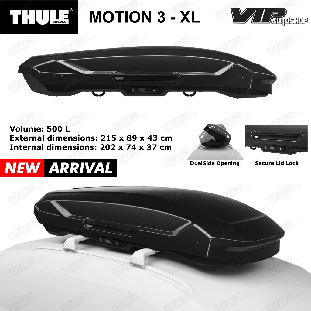 THULE MOTION 3 XL Original Sweden Roof Box Roofbox Cargo Bagasi Atas Mobil