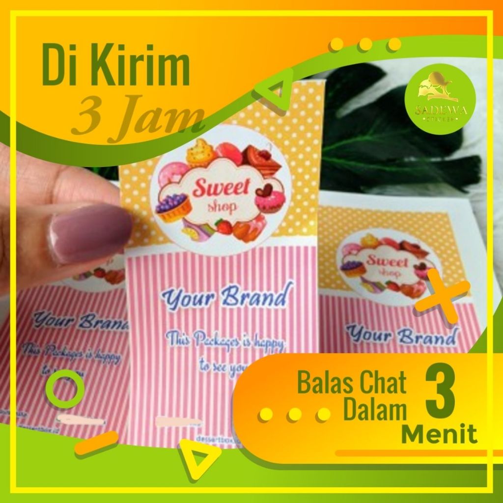

SPC 4 1-7 Cetak Stiker Logo Olshop Custom Sticker Label Box Makanan