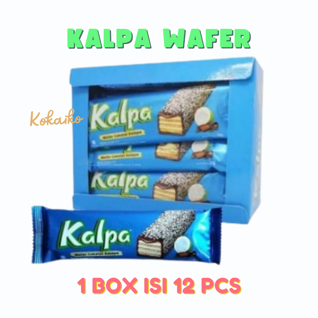 

Kalpa Wafer Cokelat Kelapa 1 Box isi 12 pcs @28gr - Wafer Coklat Kelapa