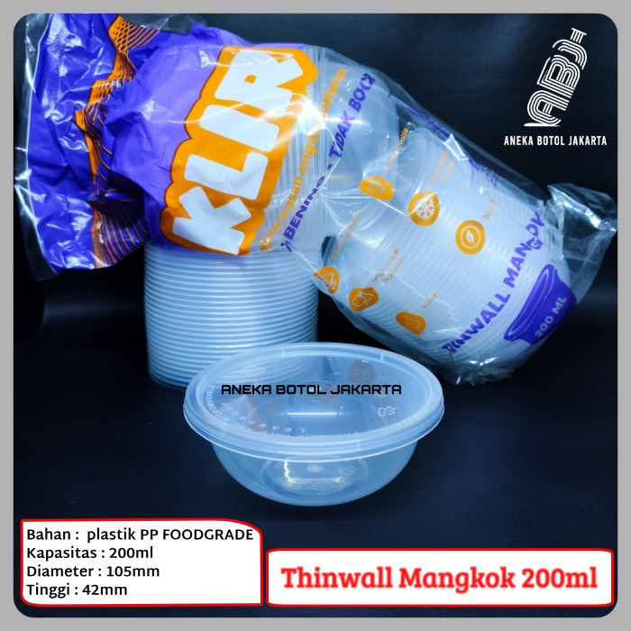 Thinwall klir mangkok 200ml / Thinwall klir bowl 200ml