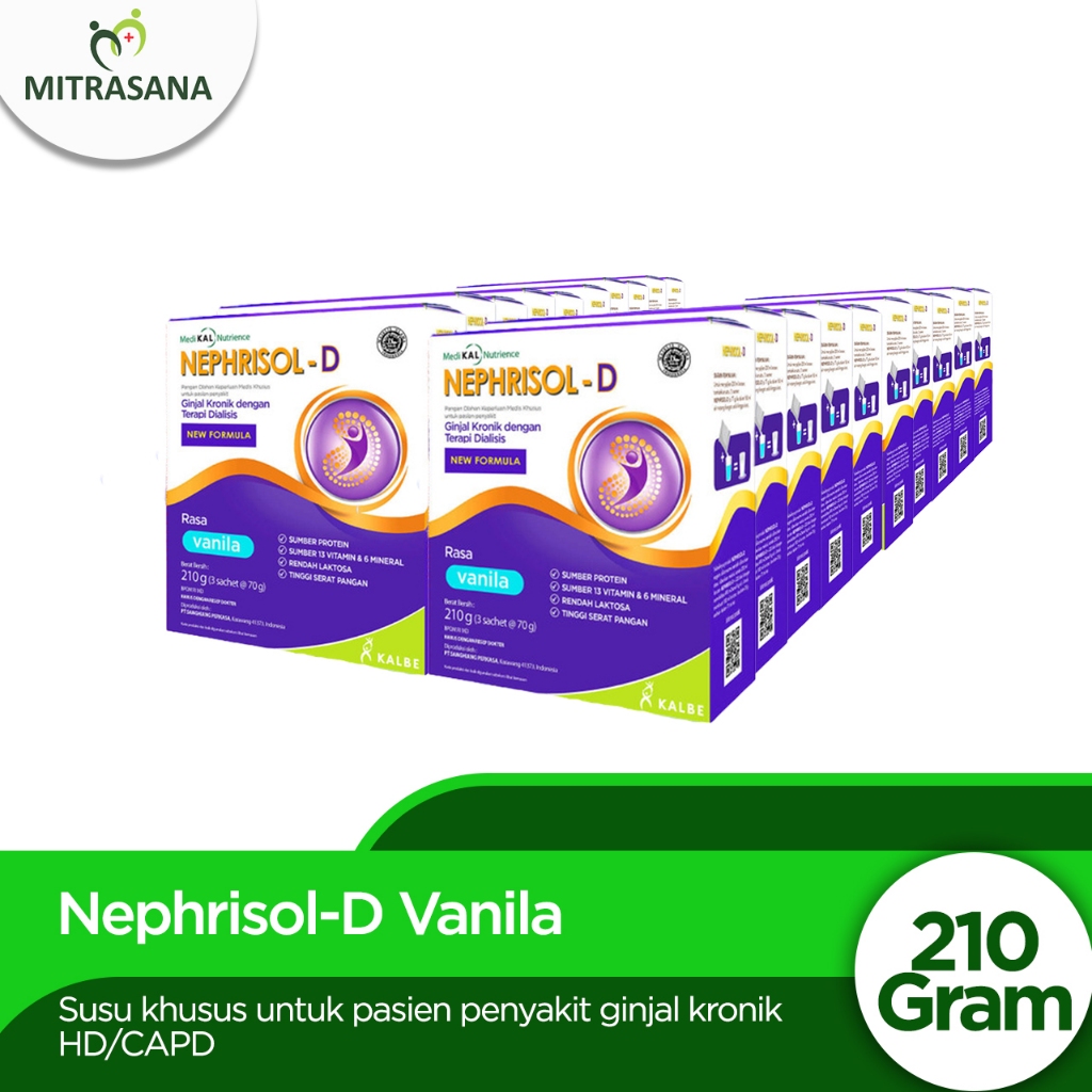 

Bundle 24 Box Nephrisol D - Nutrisi Tinggi Protein Pasien Gagal Ginjal